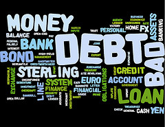 Poster of money, debt, loan